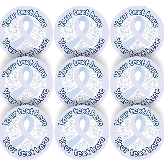 144 Prostate Cancer Awareness Personalised 30mm Stickers Teachers, Parents, Schools