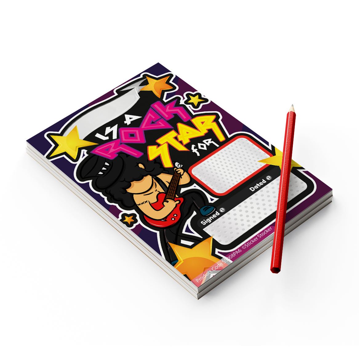 A6 Praise Note Pad 100 Sheet Incentive Chart Rewards - Rockstar