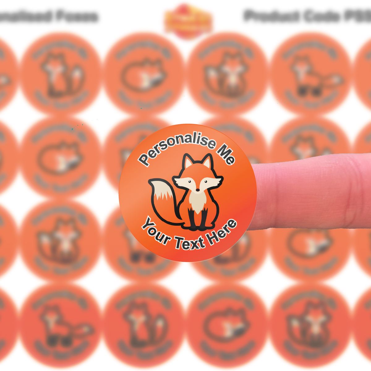 144 Personalised 30mm Fun Foxes Reward Stickers for School Teachers, Parents and Nursery