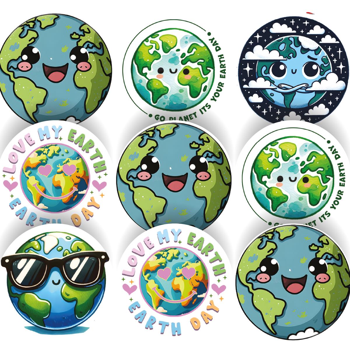 144 World Earth Day #2 Awareness Stickers - 30mm - Teacher Parents School Nursery