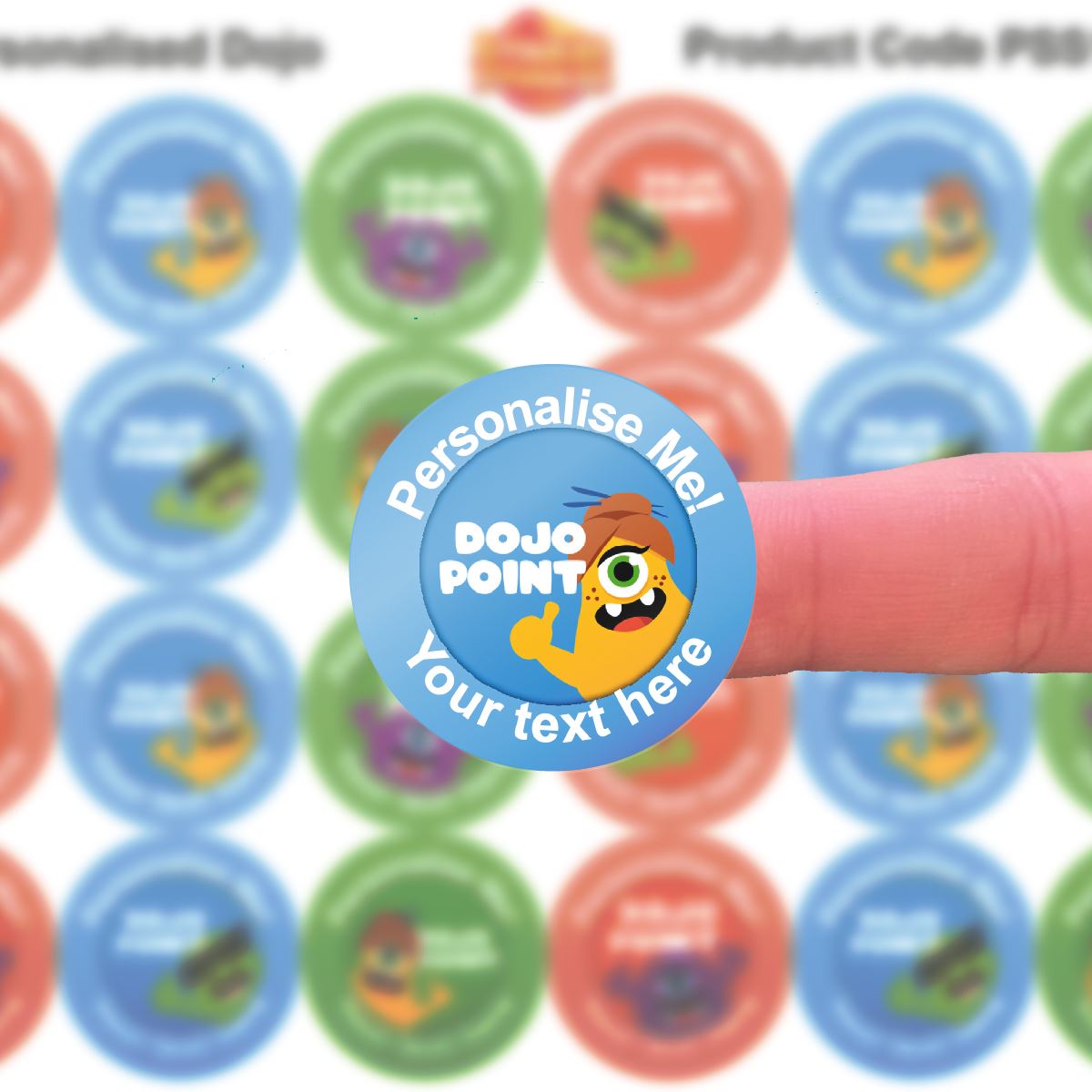 144 Personalised Dojo Points 30mm Reward Stickers for School Teachers, Parents and Nursery