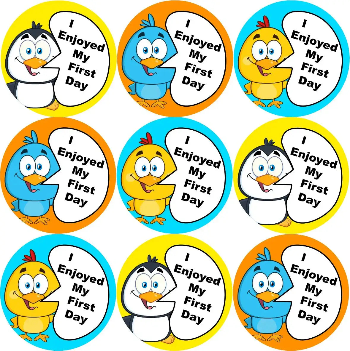 144 I Enjoyed My First Day Themed Teacher Reward Stickers - Large ...