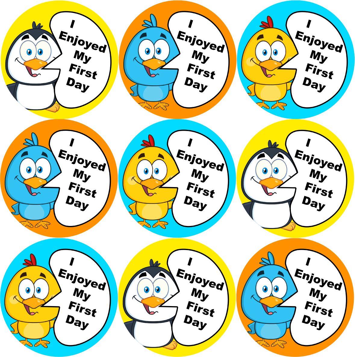 144 I Enjoyed My First Day 30mm Introduction Stickers for Teachers and groups