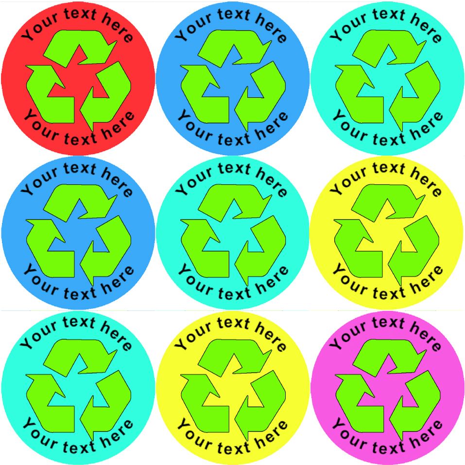 144 Recycle Personalised 30mm Reward Stickers for School Teachers, Parents and Nursery
