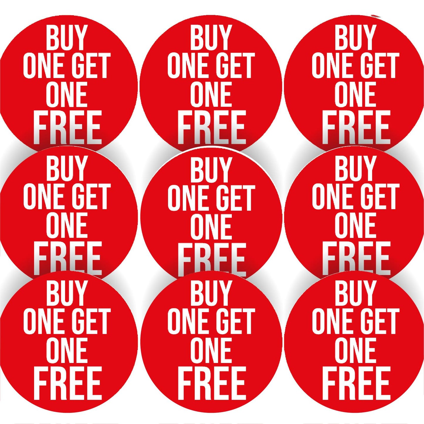 144 Buy One Get One Free 30mm Glossy Stickers Product Gift Packaging Seal Labels