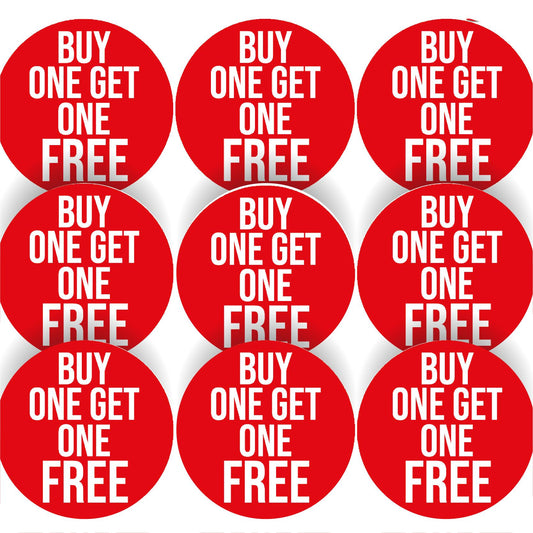 144 Buy One Get One Free 30mm Glossy Stickers Product Gift Packaging Seal Labels