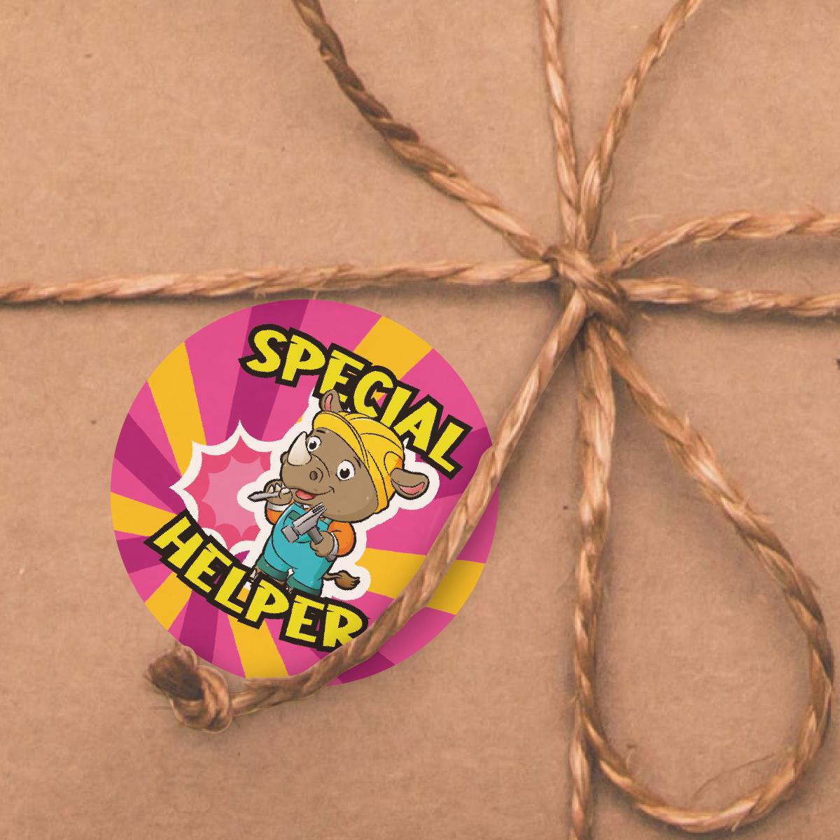 144 Special Helper Stickers - 30mm Glossy Reward Stickers for Teachers & Parents