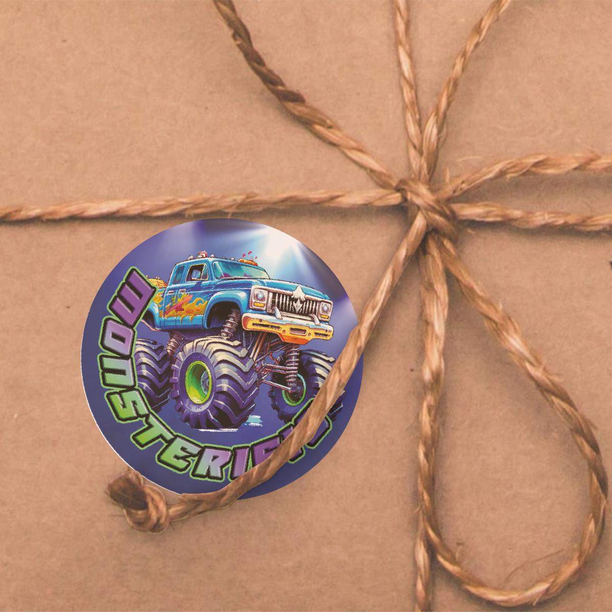 144 Monster Truck Children's Reward Stickers - 30mm - Teacher Parents School