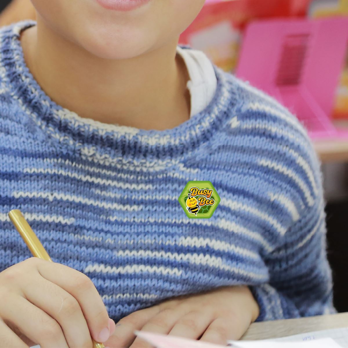 294 Honeybees 25mm Hexagon Shaped Children's BusyBee Reward Stickers for School Teachers or Nurses