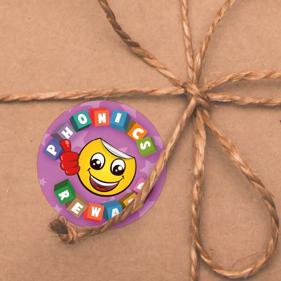144 Phonics Rewards 30mm Round Children's Reward Stickers for Teachers or Parents