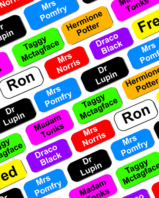 Personalised No-Iron Name Labels for School Clothing & Stationery – 30 mm x 13 mm (Pack of 48)