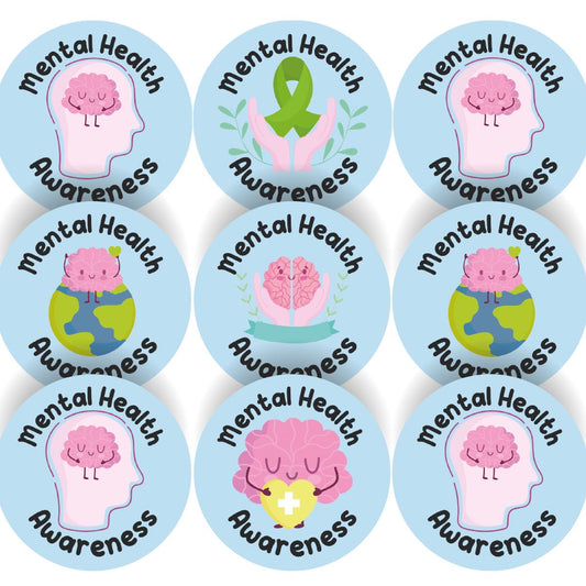 144 Mental Health Awareness 30mm Stickers for Nurses, School Teachers and Parents
