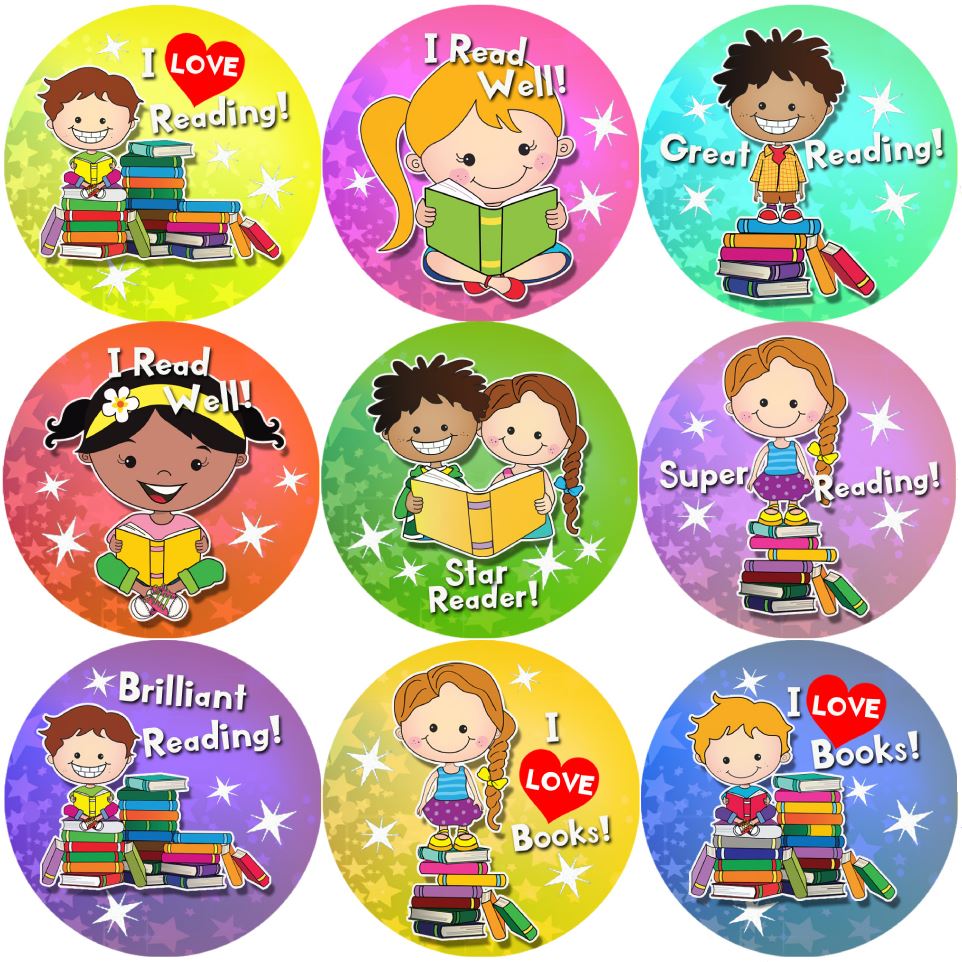 144 Reading Awards 30mm Reward Stickers for School Teachers, Parents and Nursery