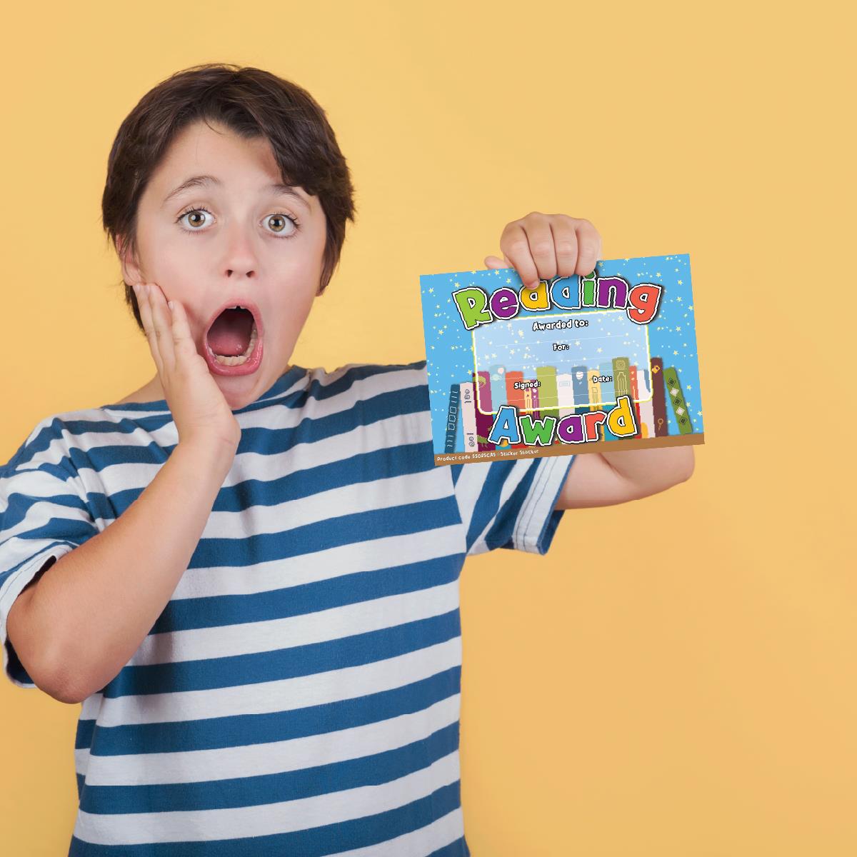 30 Reading Award certificates for school teachers, 250gsm A5 silk finish card