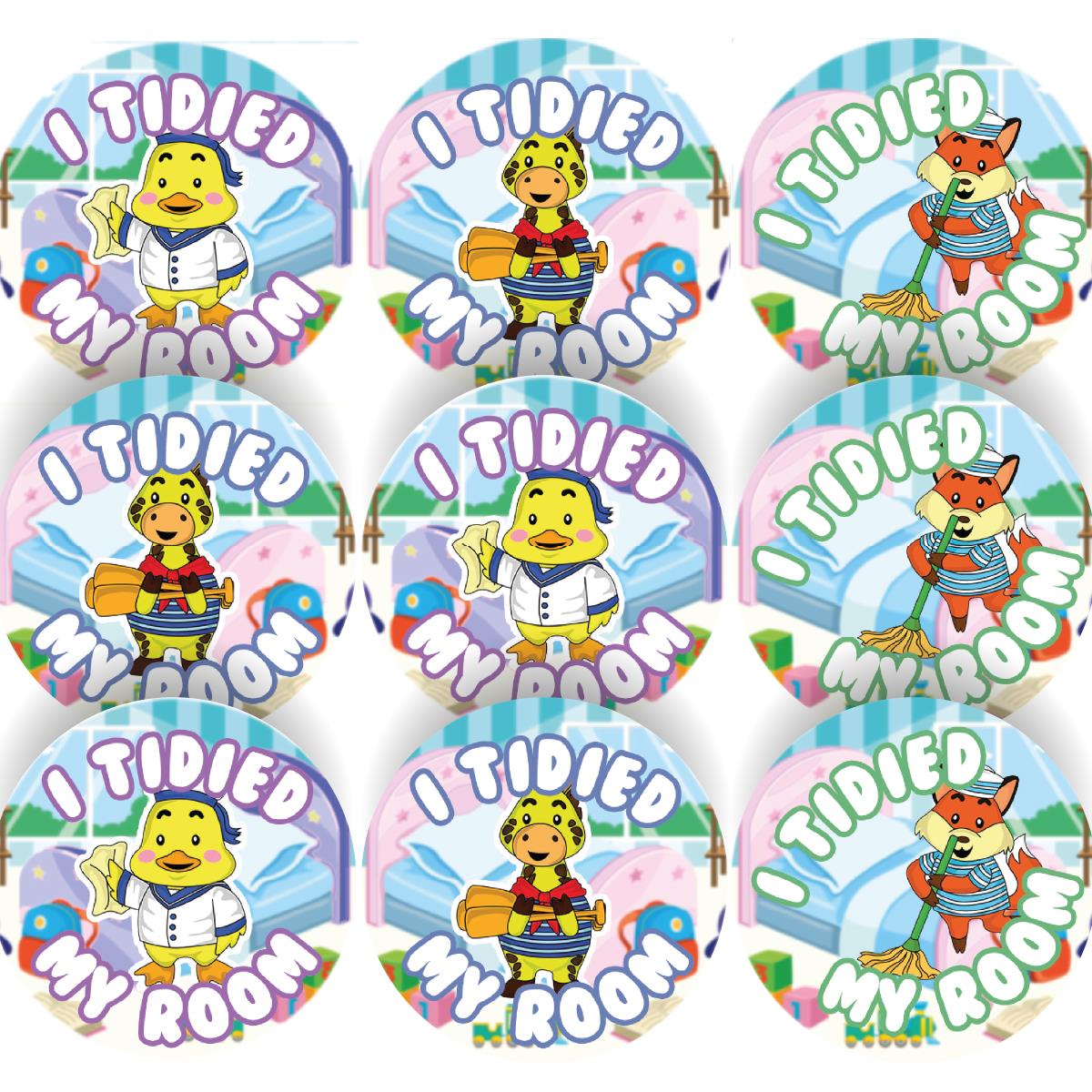144 I Tidied My Room Reward Stickers 30mm Positivity Reward Stickers for Teachers or Parents