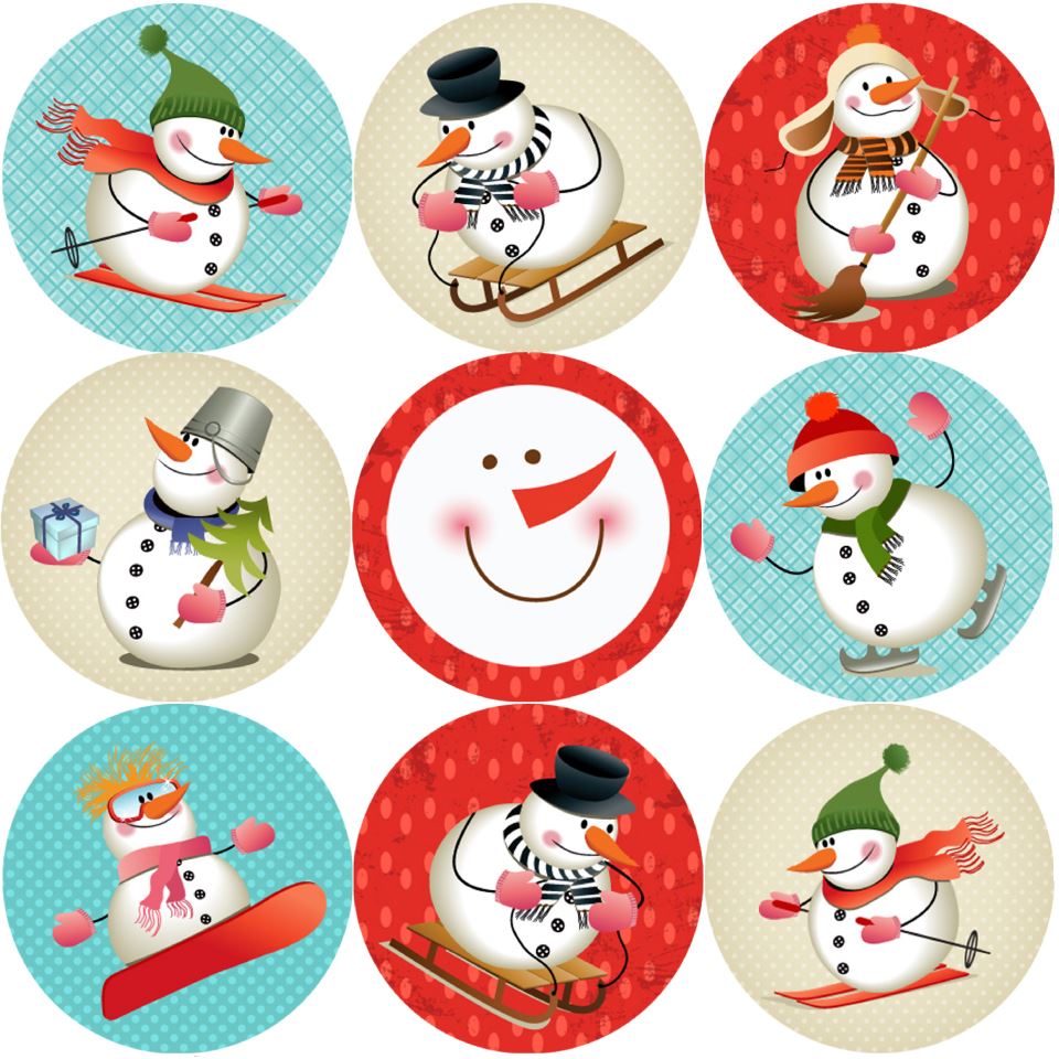 144 Snowman Adventure 30mm Children's Christmas Reward Stickers for Teachers or Parents