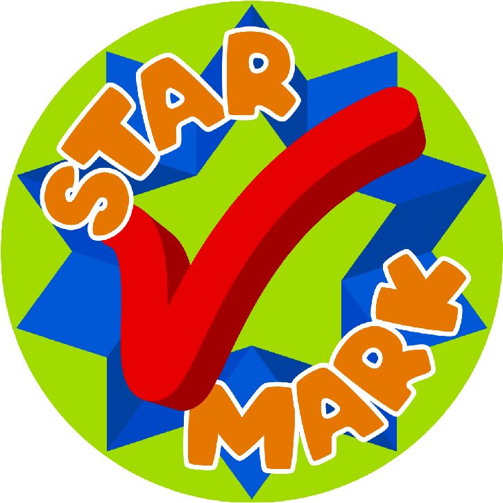 144 Star Mark 30mm Stickers Glossy Reward Stickers