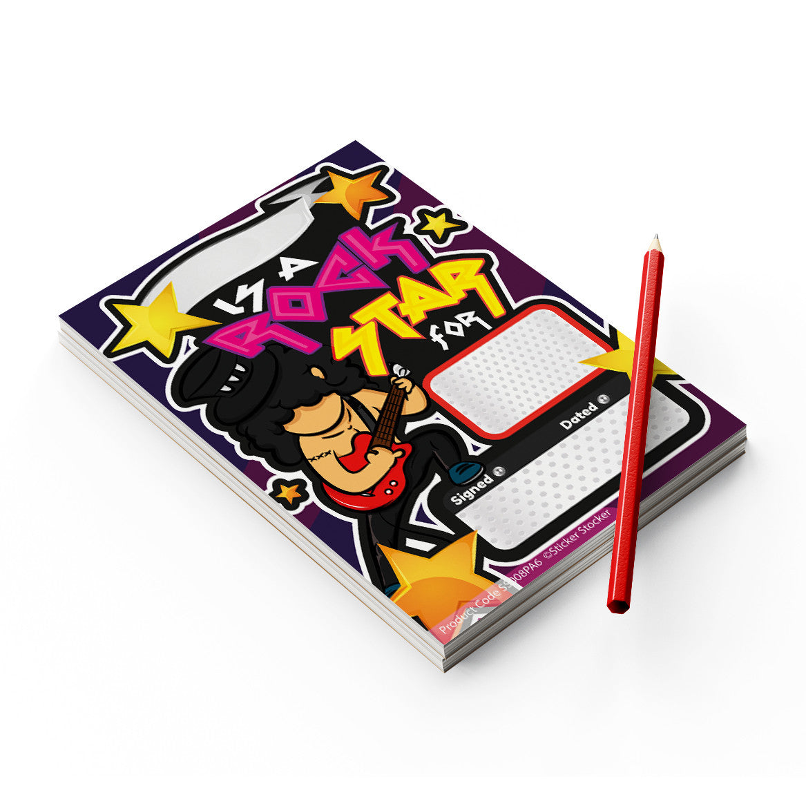Sticker Stocker - A6 Praise Note Pad 100 Sheet Incentive Chart Rewards - Rockstar