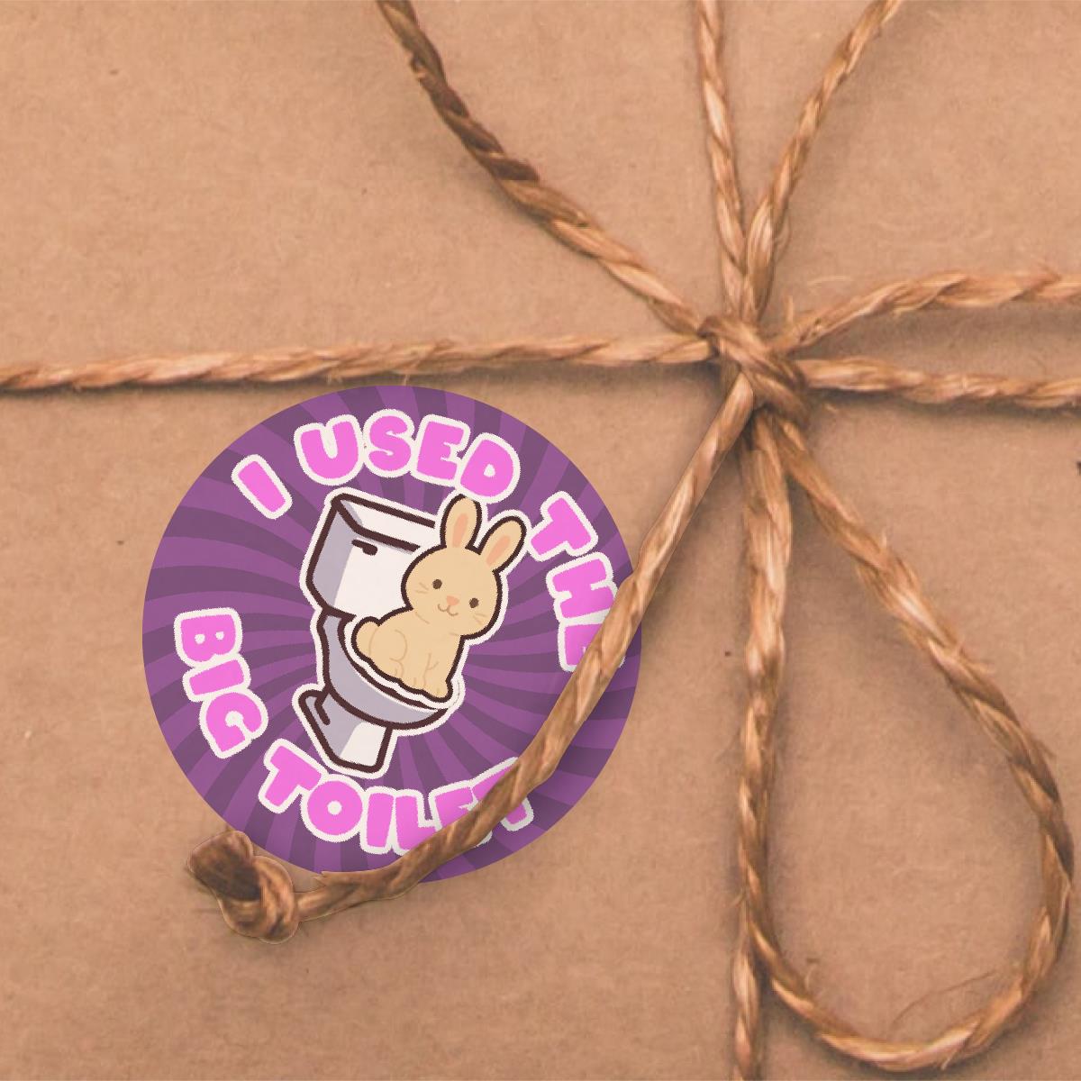 144 I Used The Big Toilet 30mm Reward Stickers for Schools, Nurseries, Parents for Potty Training