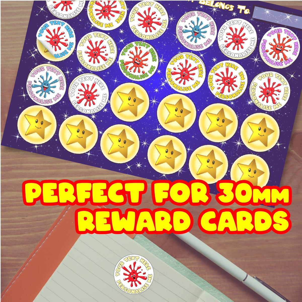 120 Jellybean Splat Scented Personalised Stickers - 30mm - School Teachers Parents