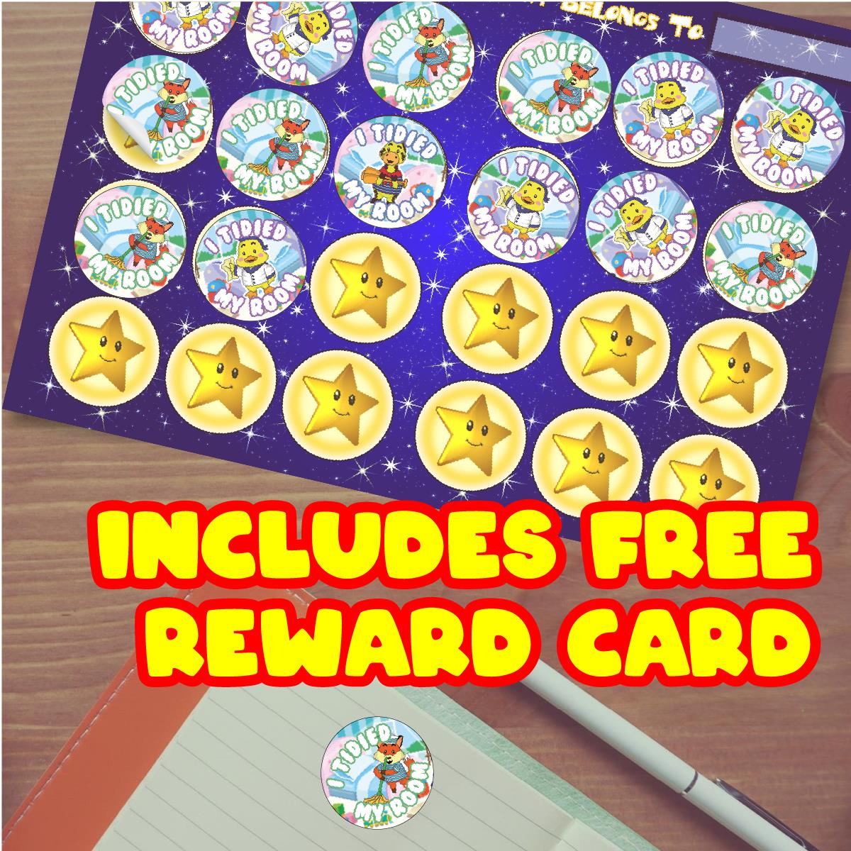 144 I Tidied My Room Reward Stickers 30mm Positivity Reward Stickers for Teachers or Parents