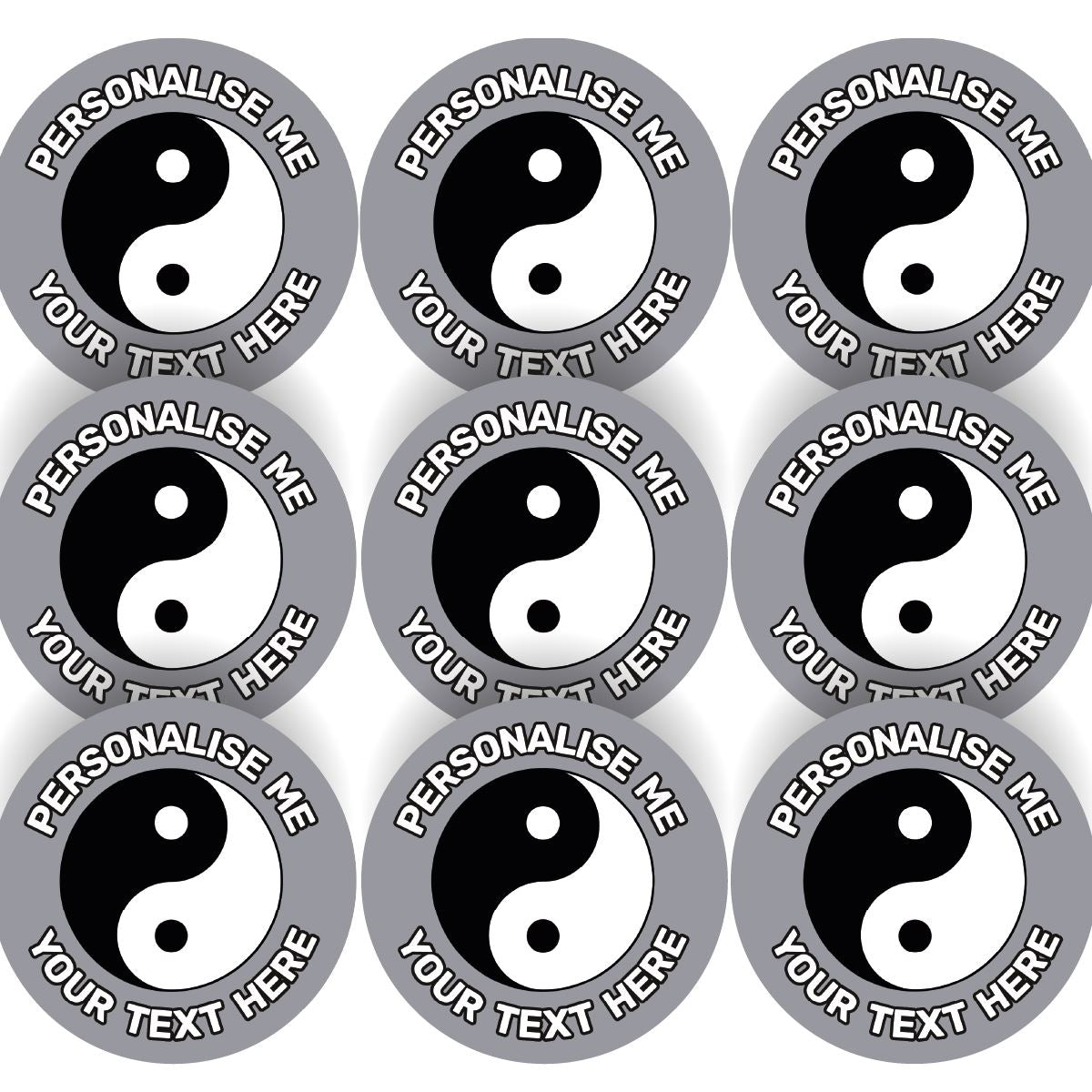 144 Yin and Yang Personalised 30mm Reward Stickers for School Teachers