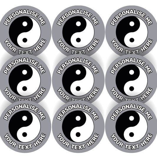 144 Yin and Yang Personalised 30mm Reward Stickers for School Teachers