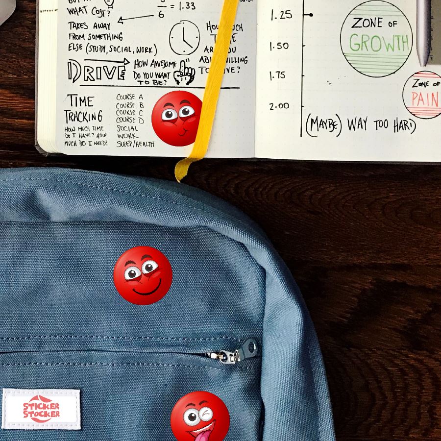 144 Red Clown Nose - 30mm - Glossy Reward Stickers for Teachers & Parents