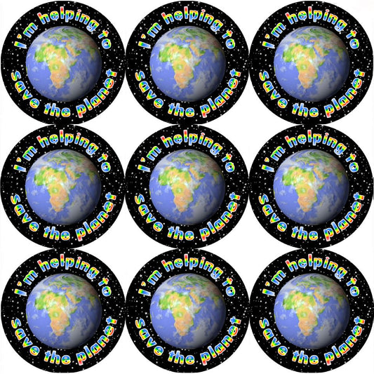 144 Save the Planet 30mm Reward Stickers for School Teachers, Parents and Nursery