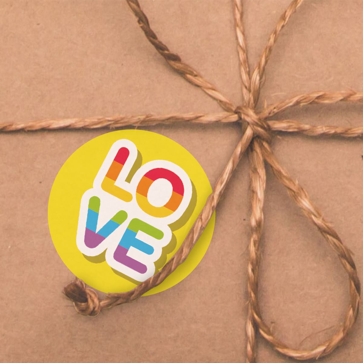 144 Colourful LGBT Pride LOVE 30mm Glossy Stickers