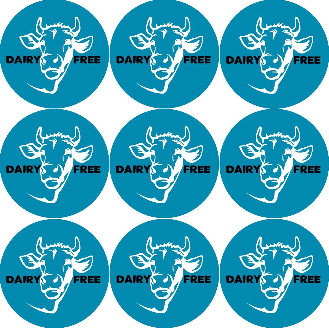 144 Dairy Free 30mm Food Labels