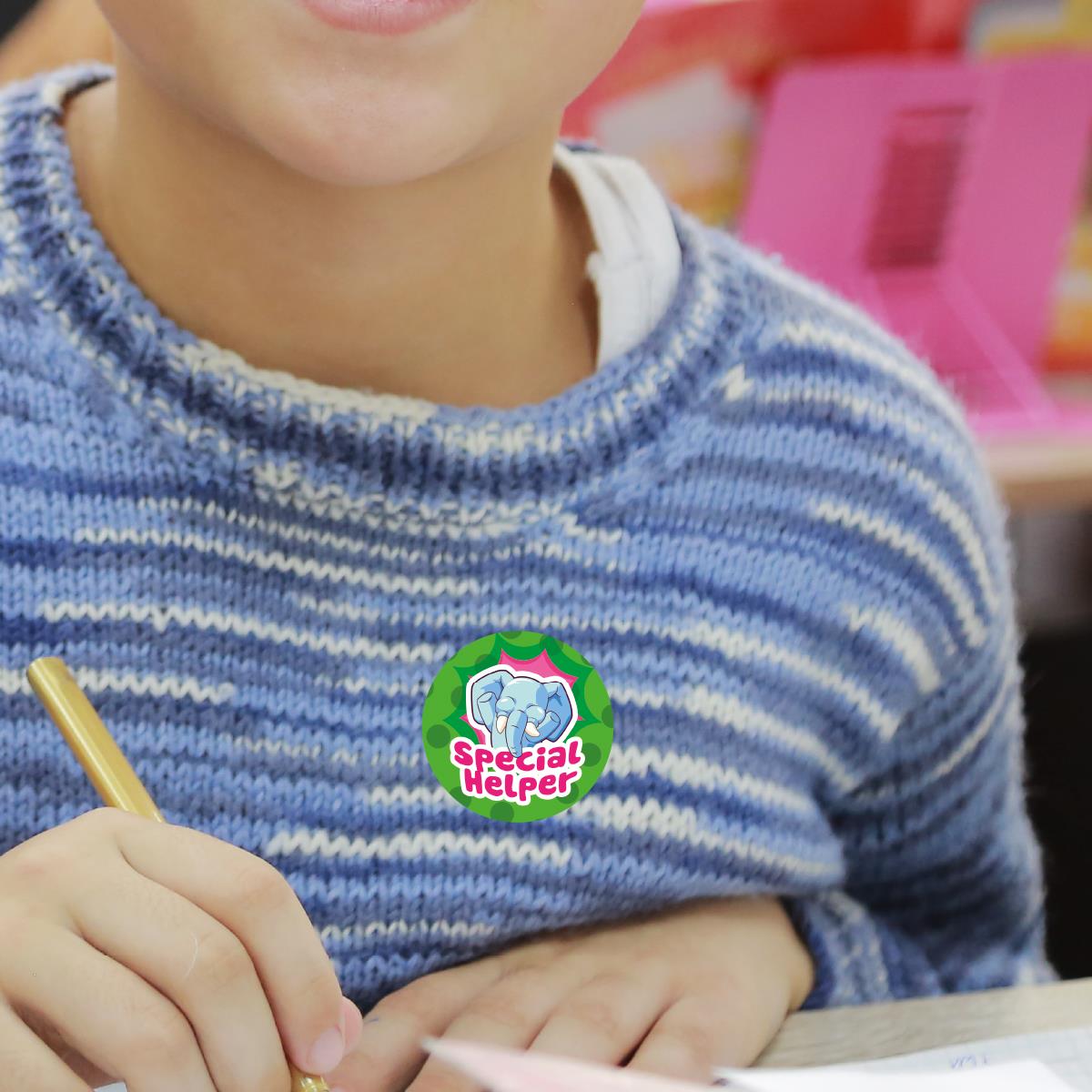 144 Special Helper Stickers - 30mm Glossy Reward Stickers for Teachers & Parents