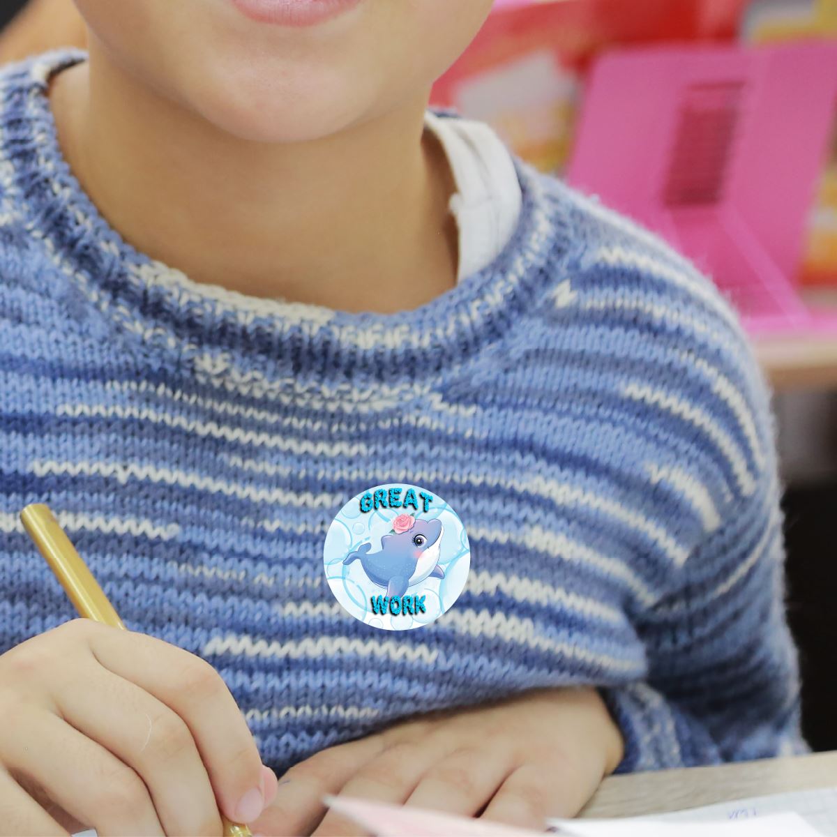 144 Ocean Praise Words 30mm Children's Reward Stickers for Teachers or Parents