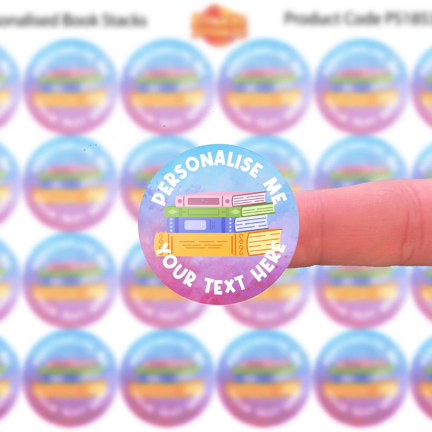 144 Personalised Book Stacks 30mm Reading Reward Stickers for School Teachers, Parents and Nursery