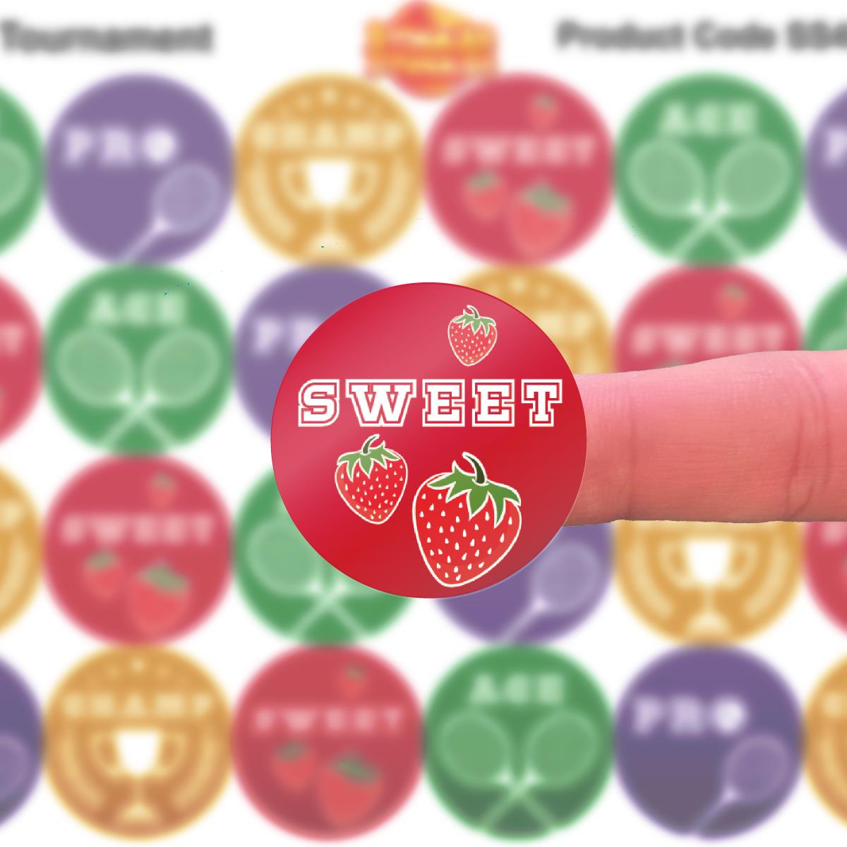 144 Tennis Tournament 30mm Reward Stickers for School Teachers, Parents and Nursery