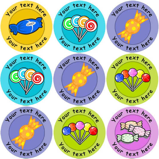 144 Personalised Sweets Rewards 30mm Reward Stickers for School Teachers and Parents