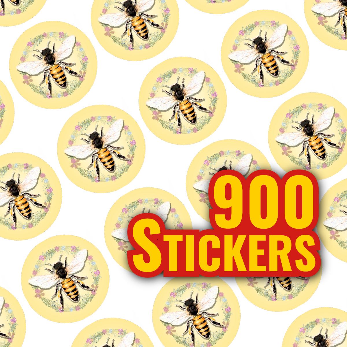 900 Mini Honey Bee Dot 10mm Spot Reward Stickers for Teachers and Planner Charts