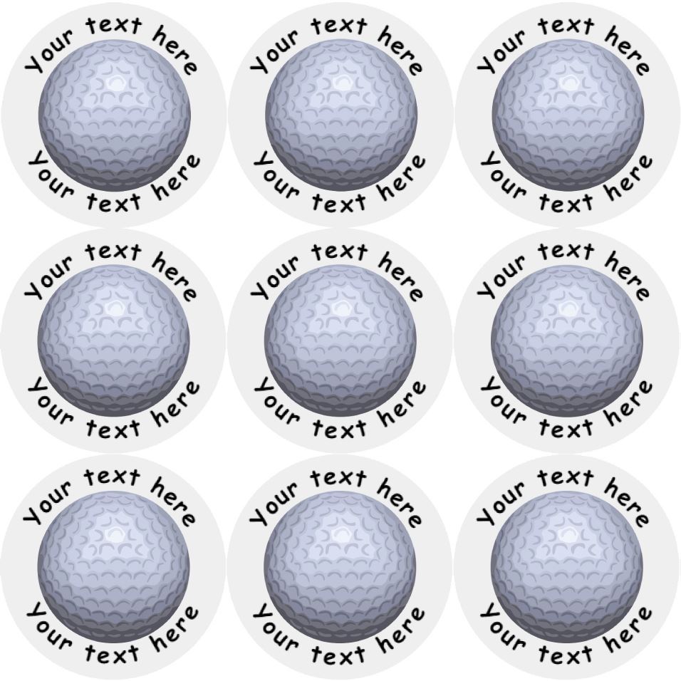 144 Personalised Golf Ball 30mm Reward Stickers for School Teachers, Party Bag, Parents and Nursery