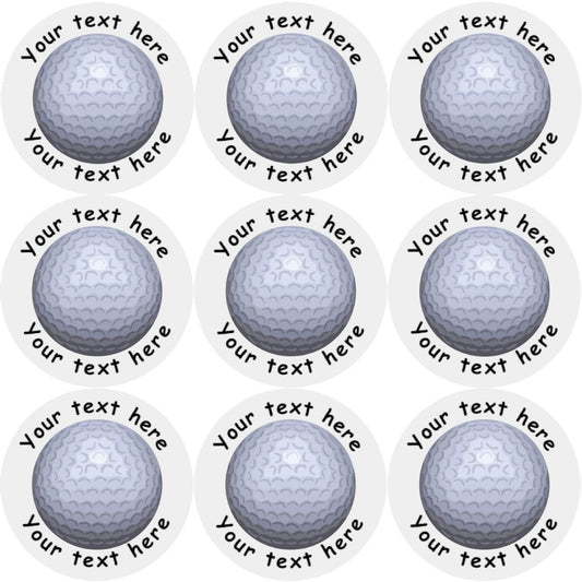 144 Personalised Golf Ball 30mm Reward Stickers for School Teachers, Party Bag, Parents and Nursery