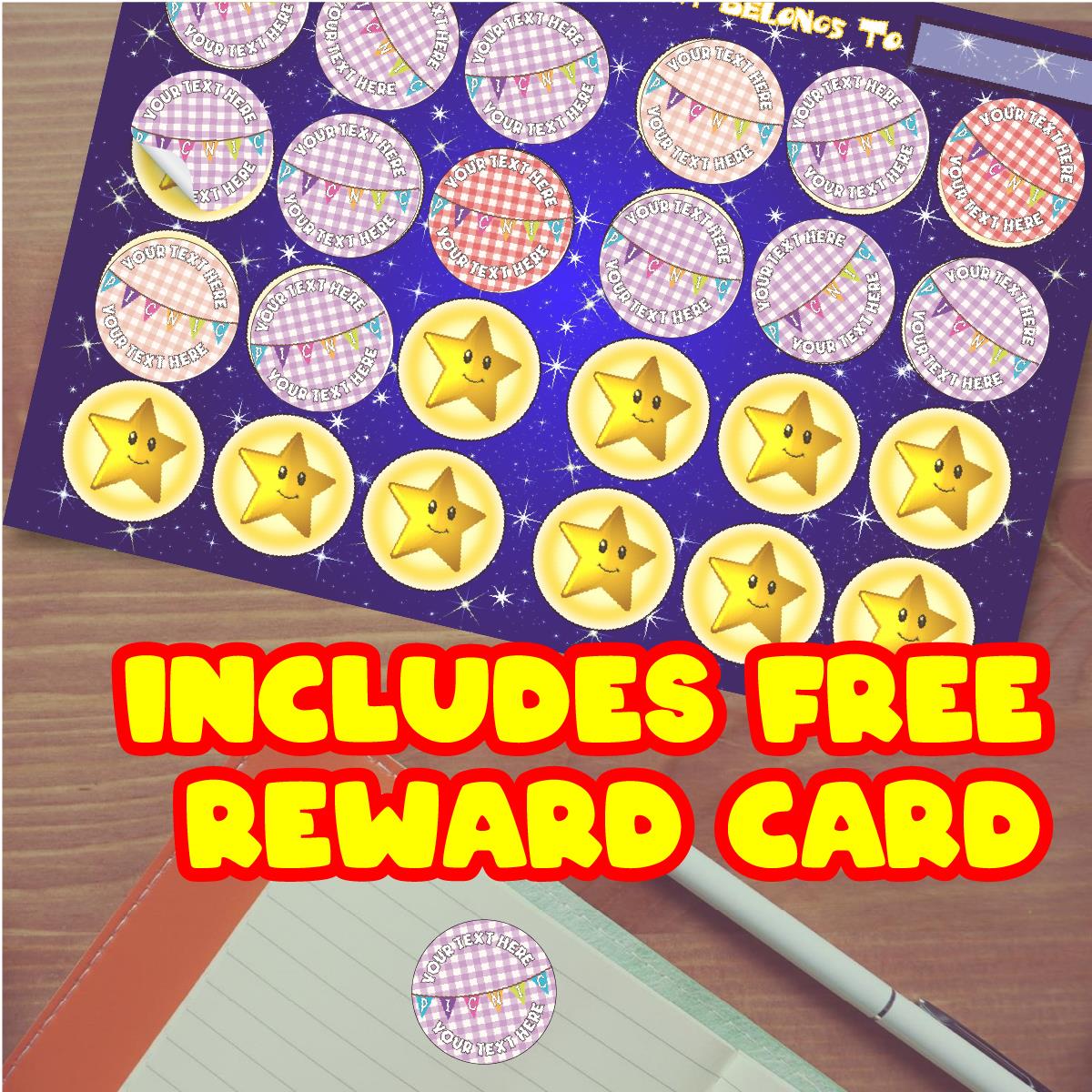 144 Personalised Summer Picnic 30mm Reward Stickers for School Teachers, Parents