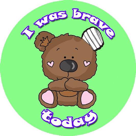 144 I Was Brave Teddy 30mm Children's Bravery Reward Stickers for Teachers or Nurses