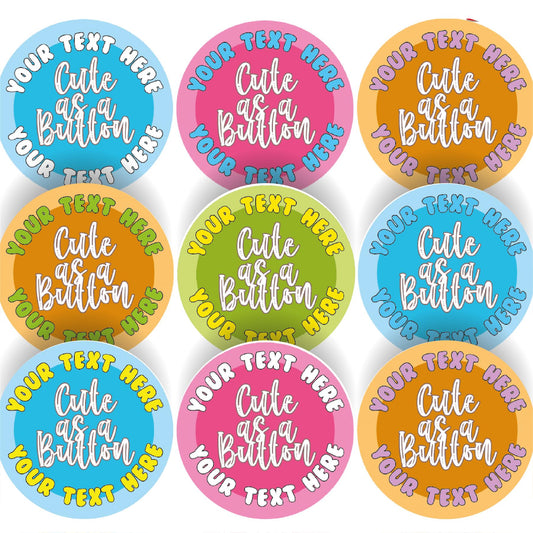 144 Cute As A Button Baby Shower 30mm Stickers for Label Seal Gift