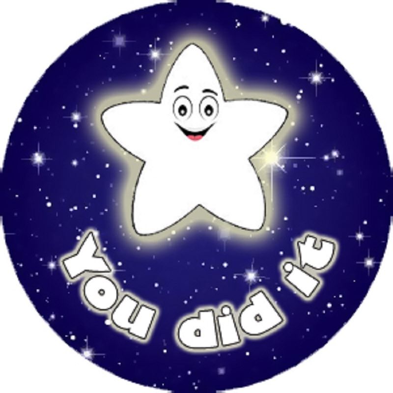 144 Night Star Praise Words 30mm Children's Reward Stickers for Teachers or Parents