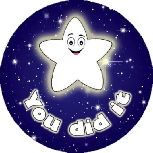144 Night Star Praise Words 30mm Children's Reward Stickers for Teachers or Parents