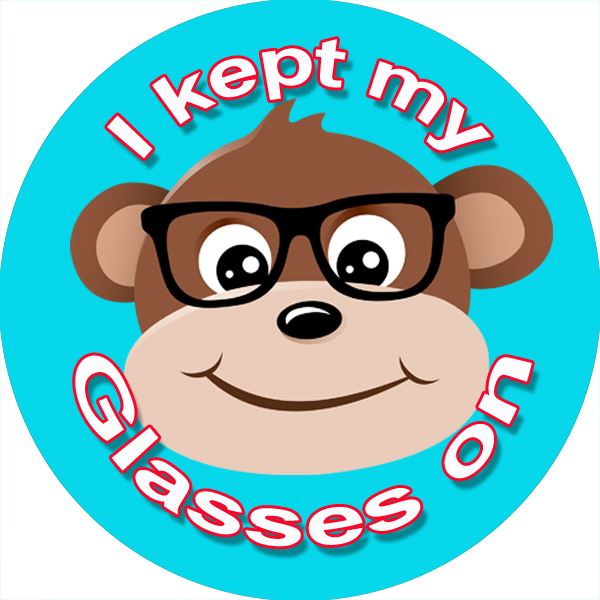 144 I Kept my Glasses on 30mm Stickers for Teachers, Parents and Party Bags