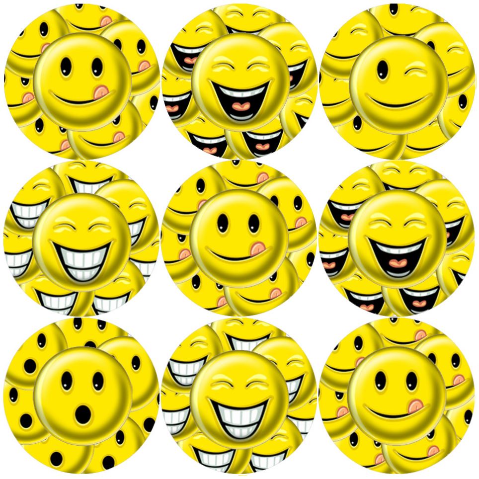 144 Smileys 30mm Children's Reward Yellow Smile Stickers for Teachers or Parents
