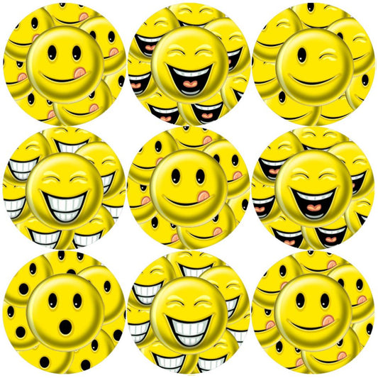 144 Smileys 30mm Children's Reward Yellow Smile Stickers for Teachers or Parents