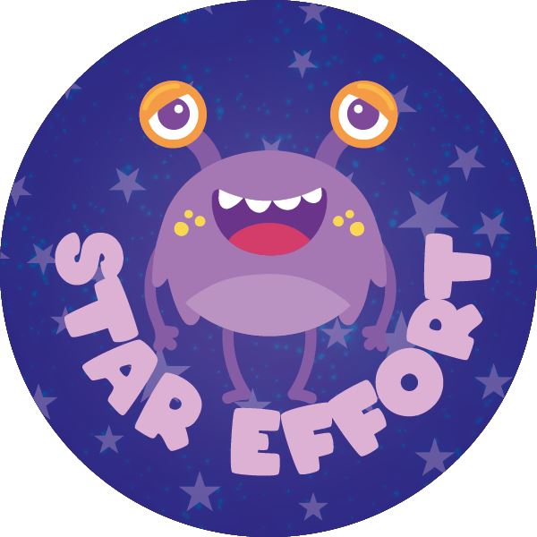 120 Mixed Berry Star Aliens 30mm Scented Reward Stickers for Teachers, Parents and Party Bags