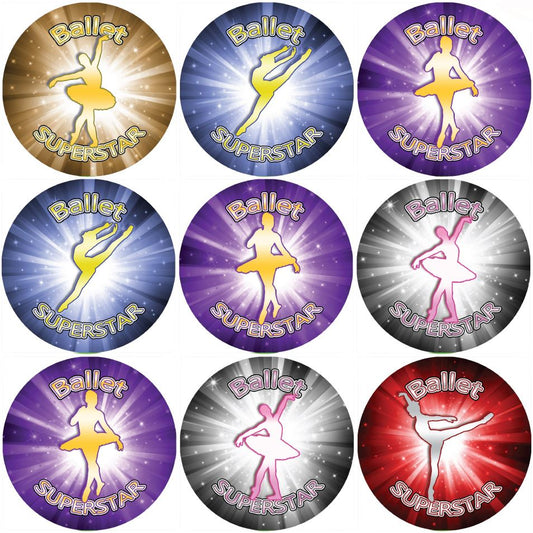 144 Ballet Dancing Rewards 30mm Stickers for Dance Teachers and Parents