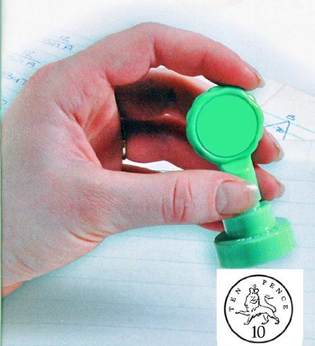 UK Currency 10p ten pence - Self inking teacher reward xstamper xclamations stamp